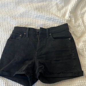 Black Madewell high waisted denim shorts
